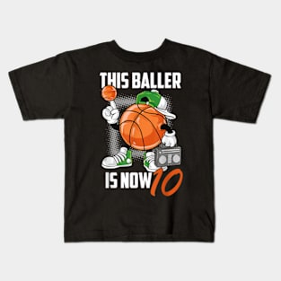 10th Birthday Basketball Player 10 Years Old Kids Boys Kids T-Shirt